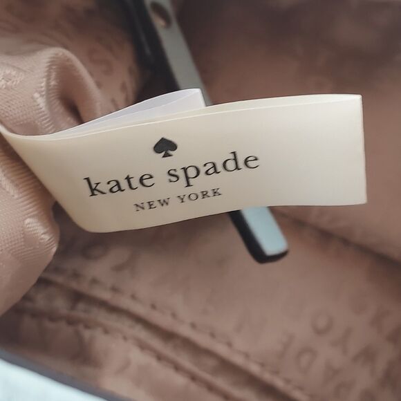 Kate Spade Quilted Pebbled Leather Turnlock Shoulder Bag Blue Gold Chain - Picture 9 of 16